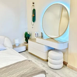 Serene Cloud White Boucle Low-Profile Bed - Image 3