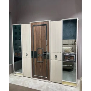 Royal Turkish Beige Velvet Grand Bed - Image 4