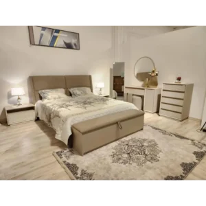 Heritage Classic Beige Leatherette Storage Bed - Image 1