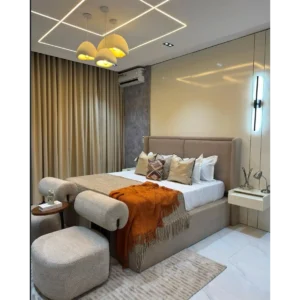 Urban Retreat Grey Jute Minimalist Bed - Image 1