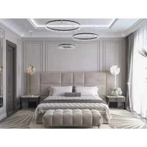 Emperor Turkish Tufted Velvet Bed with Integrated Wall Panels - Image 1