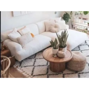 Alpine Pure White Velvet Modular Sofa - Image 1