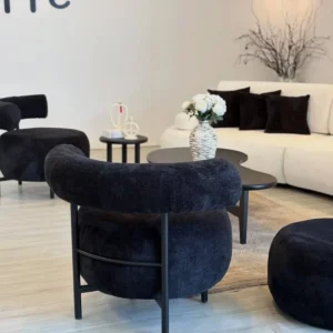 Serpentine White Velvet S-Curve Sofa - Image 5