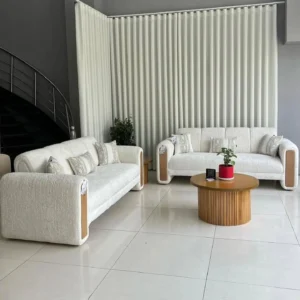 Nordic Classic Boucle White Sofa Set - Image 1