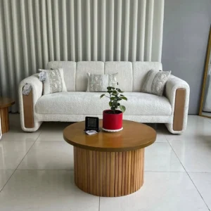 Nordic Classic Boucle White Sofa Set - Image 2