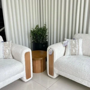 Nordic Classic Boucle White Sofa Set - Image 3