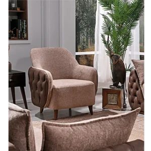 Chocolate Brown Tufted Chesterfield Sofa Set - Image 4