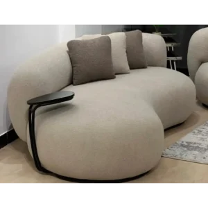 Taupe Modern "Bean" Curved Sofa Set - Image 2