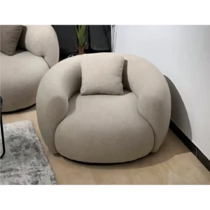 Taupe Modern "Bean" Curved Sofa Set - Image 3