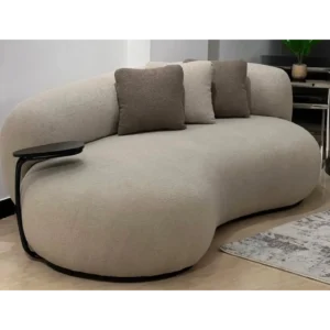 Taupe Modern "Bean" Curved Sofa Set - Image 4