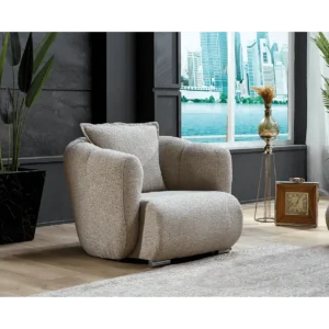 Ribbed Jute Beige Luxury Sofa - Image 2