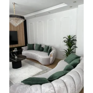 Grand Grey & Emerald Sectiol Lounge - Image 2