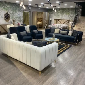 Royal Cloud White Velvet Sofa with Vertical Channel Tufting - Image 1