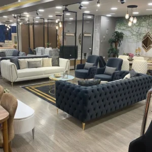 Royal Cloud White Velvet Sofa with Vertical Channel Tufting - Image 2