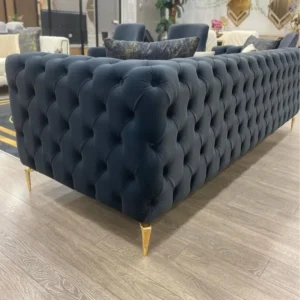 Royal Cloud White Velvet Sofa with Vertical Channel Tufting - Image 4