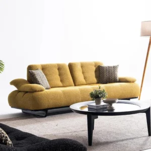 Obsidian Pebble Modern Boucle Sofa with Low Stance - Image 3