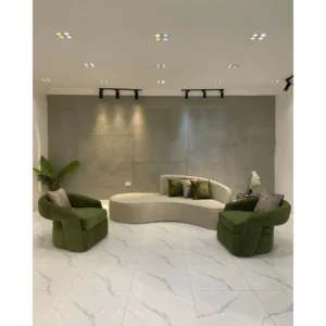 Emerald Enclave Curved Velvet Sofa and Swivel Chair Set - Image 1