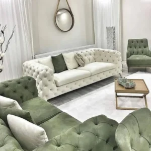 Sage Majesty Button-Tufted Luxury Chesterfield Sofa - Image 3