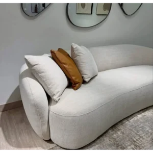 Pebble Path Organic Curved White Sofa Duo - Image 2