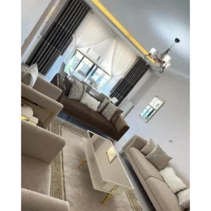 Royal Beige Turkish Velvet Living Suite - Image 5