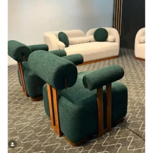 Nordic Zen White Boucle Arc Sofa - Image 4