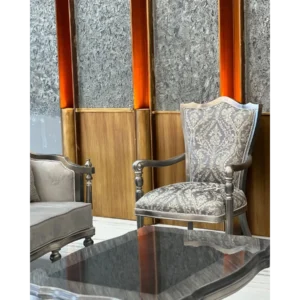 Lur Crest Dark Brown & Grey Velvet Sofa - Image 3