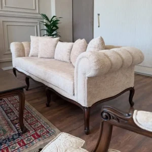 Heritage Dark Brown & Beige Classic Sofa - Image 2