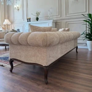 Heritage Dark Brown & Beige Classic Sofa - Image 4