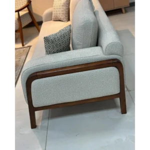 Mid-Century Modern Brown Jute Sofa Set with Minimalist Frame - Image 2