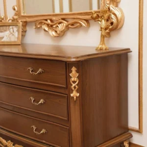 Royal Velvet Tufted Bed with Gold Molding - Image 5