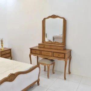 Vintage French Provincial Velvet Sleigh Bed - Image 3