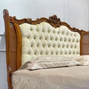 Baroque Deep Tufted Mahogany Master Bed - Image 2