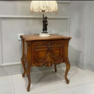 Baroque Deep Tufted Mahogany Master Bed - Image 5