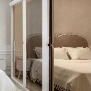 Luxury Beige Heart-Curve Velvet Deco Bed - Image 4