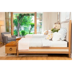 Colonial Twin Beds with Leather Accents - Image 2