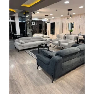 Regal Comfort Classic Grey Velvet Sofa Suite - Image 1