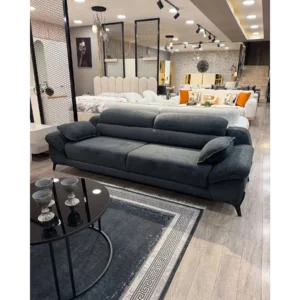 Regal Comfort Classic Grey Velvet Sofa Suite - Image 2