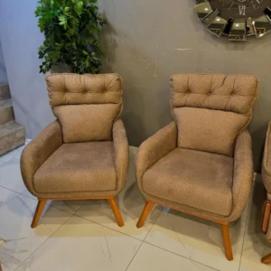 Earthy Haven Brown Boucle Tufted Sofa - Image 4