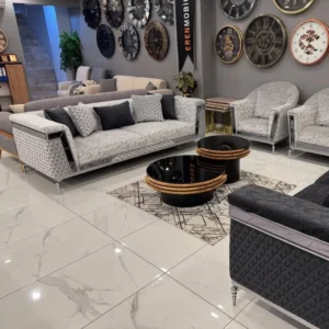 Midnight Onyx Silver Framed Velvet Sofa - Image 2