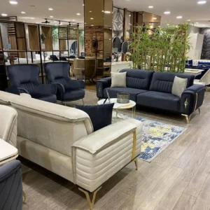 Royal Sapphire Blue Velvet Sectiol Suite - Image 2