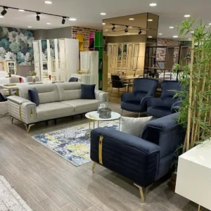 Royal Sapphire Blue Velvet Sectiol Suite - Image 3