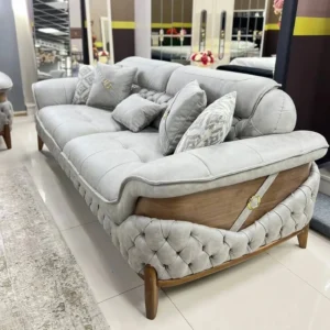 Cloud Grey Quilted Turkish Grand Set - Image 3