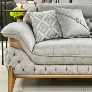 Cloud Grey Quilted Turkish Grand Set - Image 5