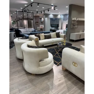 Infinity Luxury White Velvet Curved Sofa - Image 1