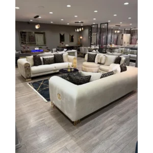 Infinity Luxury White Velvet Curved Sofa - Image 2