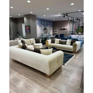 Infinity Luxury White Velvet Curved Sofa - Image 3