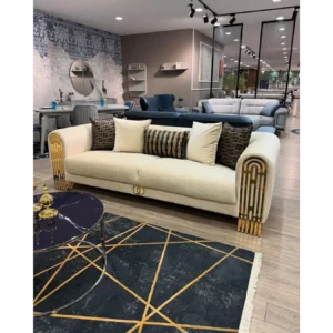 Infinity Luxury White Velvet Curved Sofa - Image 4