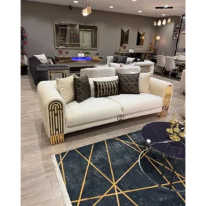 Infinity Luxury White Velvet Curved Sofa - Image 5