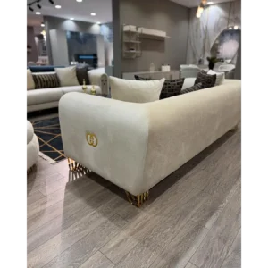 Infinity Luxury White Velvet Curved Sofa - Image 6