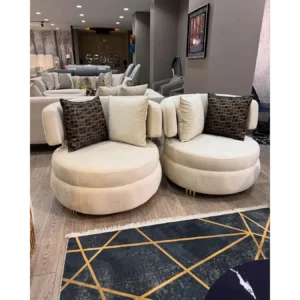 Infinity Luxury White Velvet Curved Sofa - Image 7